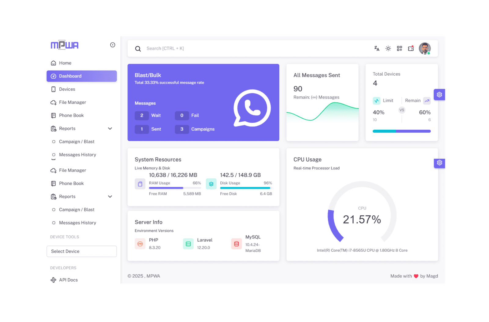 hero dashboard